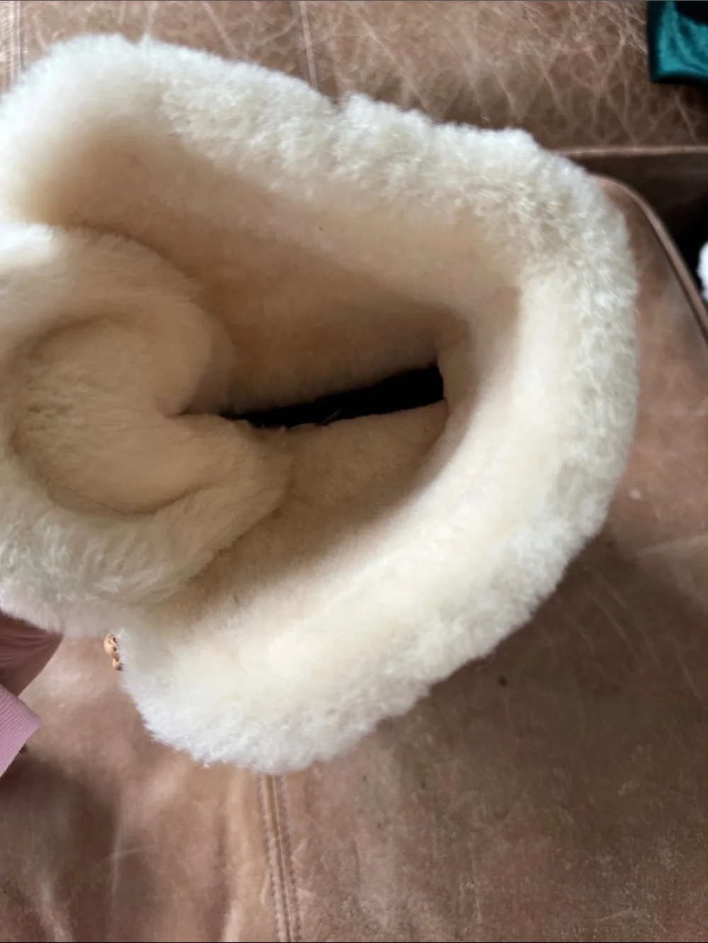 UGG Chestnut Suede Shearling-Lined Lace-Up Winter Boots
